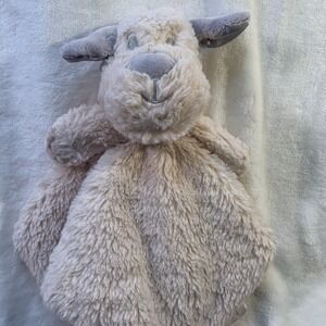 Kellytoy‎ Cream Puppy Dog Security Blanket K LUXE BABY Gray Plush Lovey Rattle